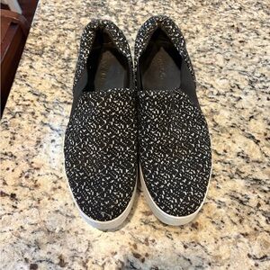Vince Black and White Slip-On Sneakers